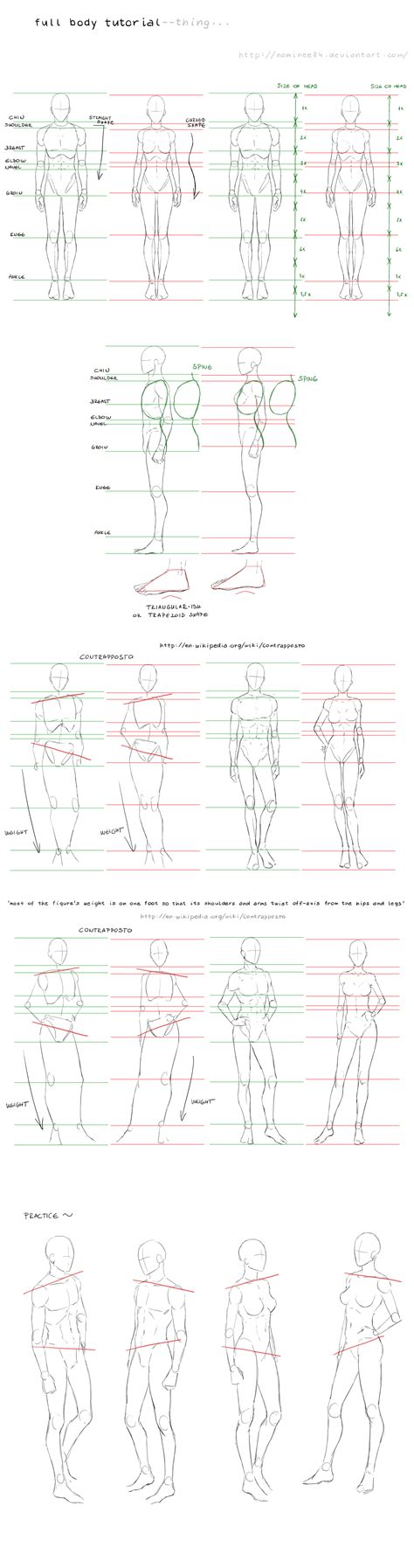 Full Body Tutorial By Nominee84 On Deviantart Body Tutorial Anatomy Drawing Figure Sketching
