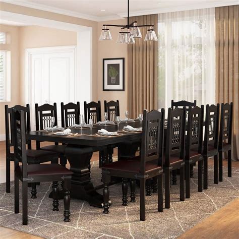 Harold Triple Pedestal Extra Large Dining Table For 12 People