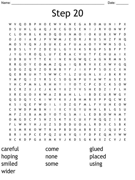 Step 20 Word Search Wordmint