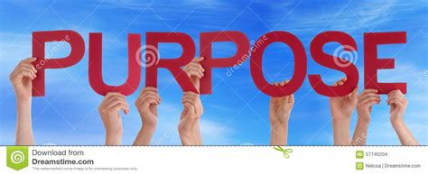 Many People Hands Holding Red Straight Word Purpose Blue