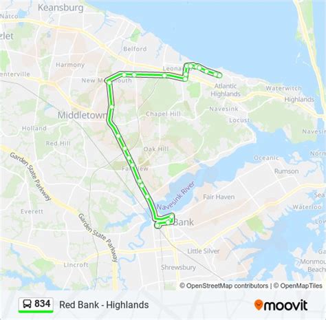 834 Route Schedules Stops And Maps Atlantic Highlands Updated