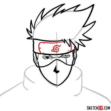 How To Draw The Face Of Kakashi Hatake Naruto Sketchok Easy Drawing