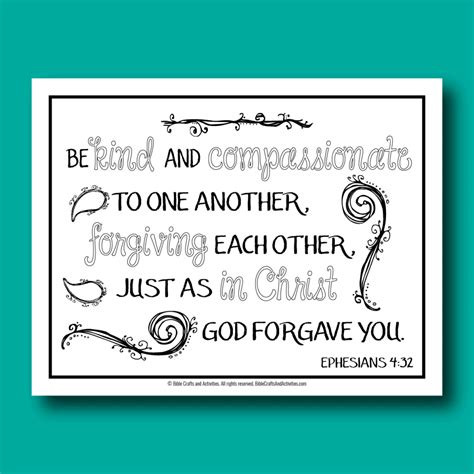 Bible Verse Coloring Page Ephesians 4 32 Bible Crafts And Activities