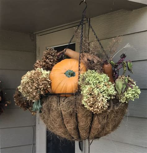 Replaced Summer Flowers In Hanging Basket With This Fall Display Fall