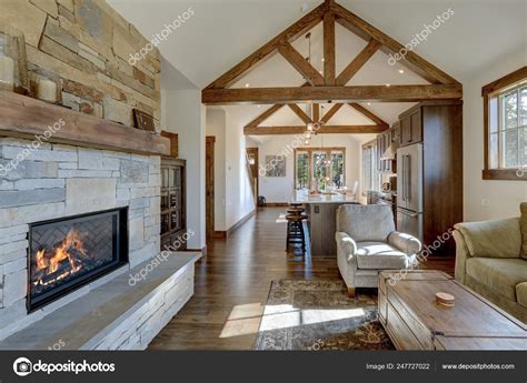 Vaulted Ceiling Living Room With Fireplace Shelly Lighting