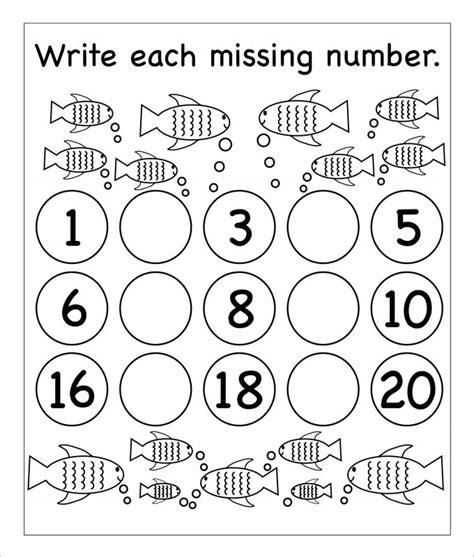 Free Printable Fill In The Missing Number Worksheets
