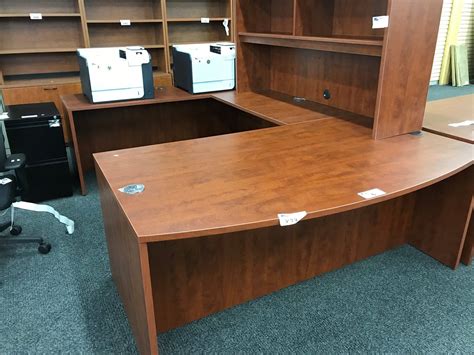 Cherry Bow Front U Shape Executive Desk Hutch Not Included Able Auctions