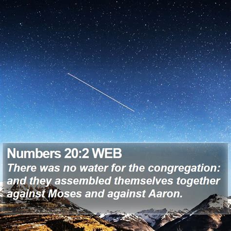Numbers 202 Web There Was No Water For The Congregation And They