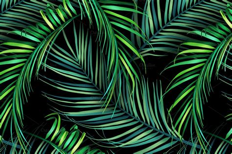 Jungle Palm Leaves Tropical Pattern Palm Leaf Wallpaper Jungle
