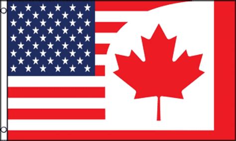 Usa Canada Combination Flag 3x5ft Poly Garden And Outdoor