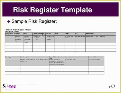Risk Register Excel Template Free Of Risk Register Template Download As