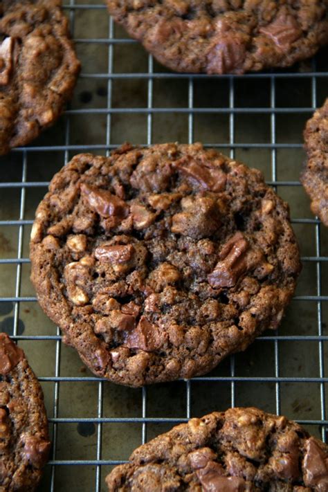 Soft chocolate cookies filled with chocolate chips in every bite. Double Chocolate Chip Oatmeal Cookies