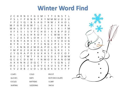 Winter Word Search Best Coloring Pages For Kids