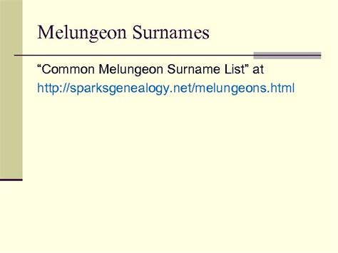 A Genetic And Lexicographical Profile Of Melungeons Who