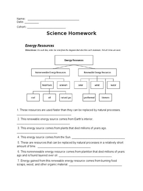 Science Homework Pdf