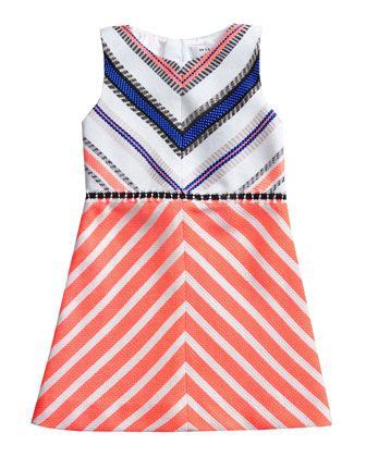 Couture Stripe Mitered Dress Fluomelon Multicolor Sizes 2 7 By Milly