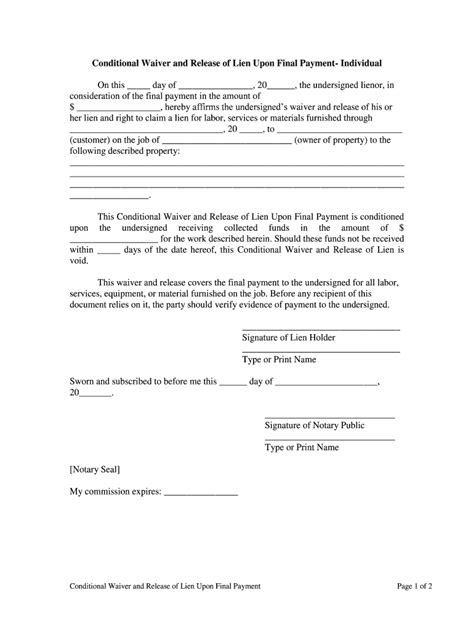 Conditional Release Of Lien Florida Form Fill Out And Sign Printable