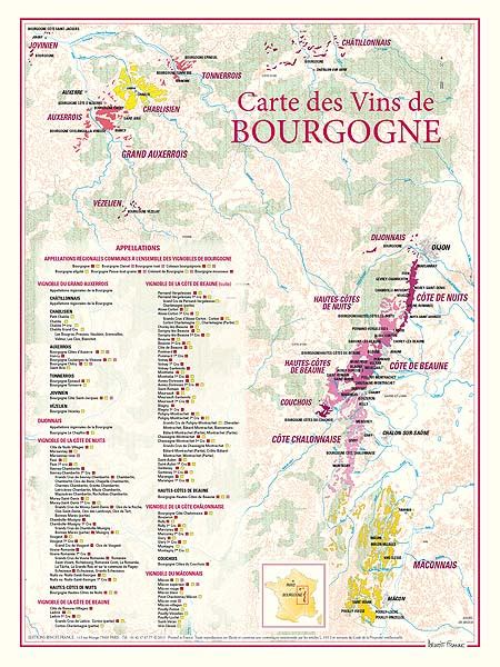 Carte Des Vins De Bourgogne Benoit France