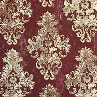 Burgundy Gold Damask Paper Textured Victorian Maroon