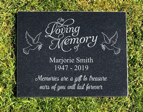 Personalised In Loving Memory Granite Memorial Grave Plaque Etsy Uk