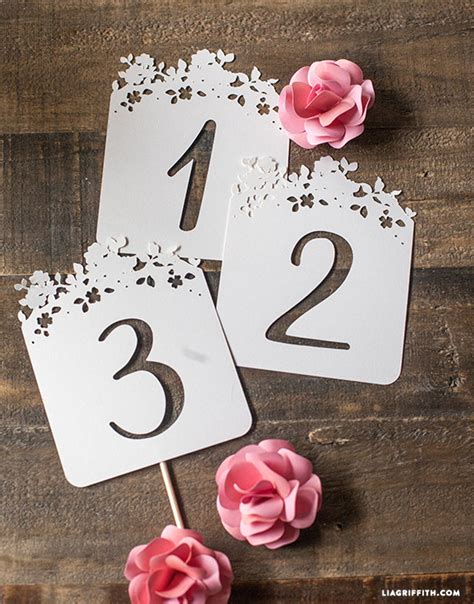 Get more garden wedding ideas. DIY Wedding Table Numbers - Lia Griffith