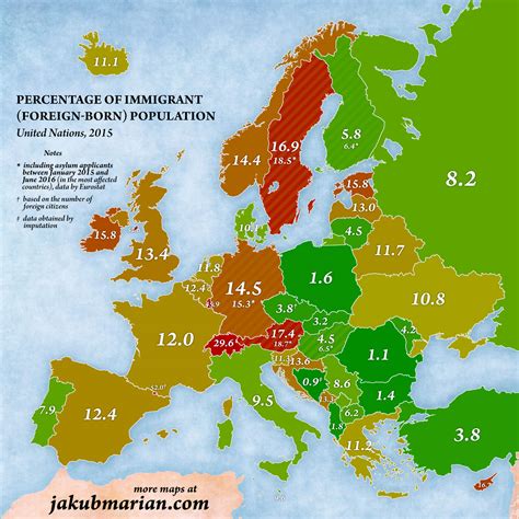 A Map Of Europe By The Number Of Immigrants In Each Country Indy100