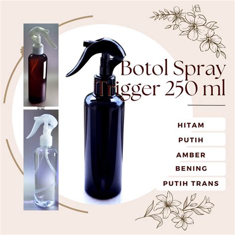 Jual Botol Plastik PET 250 Ml Bening Amber Putih Hitam Tutup Spray