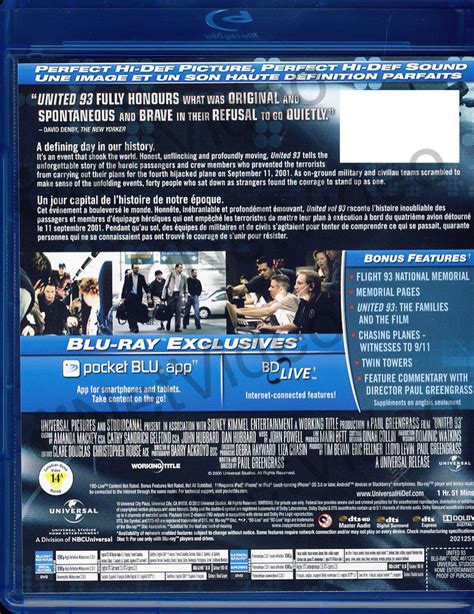 United 93 Bilingual Blu Ray Dvd Digital Copy Blu Ray