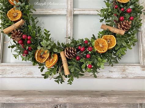 Diy Dried Orange Cinnamon And Red Berry Wreath Orange Christmas Decor