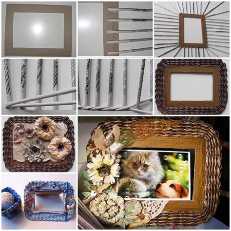 A diy photo/card holder using a 2 in diameter birch branch we cut 1 pieces and then cut a slot to hold and display small photos or cards. DIY Beautiful Woven Paper Photo Frame