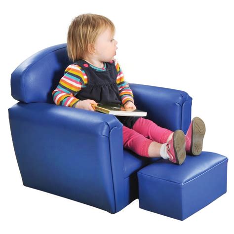 Modern Chair & Ottoman - Blue