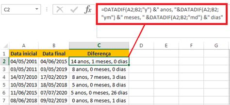 Como Calcular Diferença entre Datas no Excel DATADIF Excel Easy