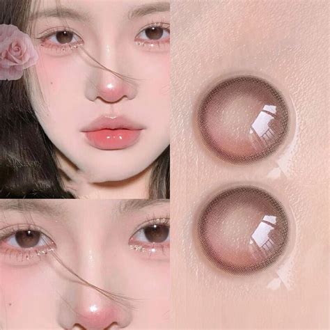 Gray Pink Contact Lenses Two Pieces Yv46107 Youvimi