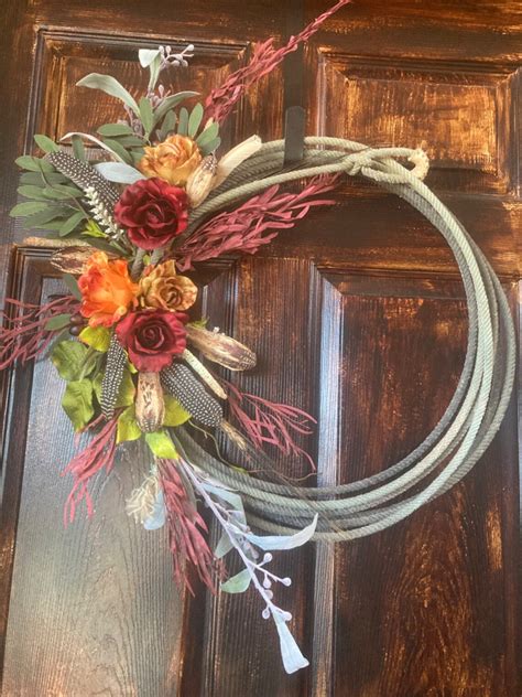 Custom Floral Rope Wreath Lariat Wreath Lasso Wreath Etsy
