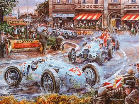 Free Download Zapadlik Vintage Car Racing Scene Vintage Car Paintings