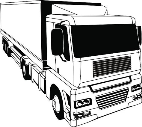 Best Black And White Truck Illustrations Royalty Free