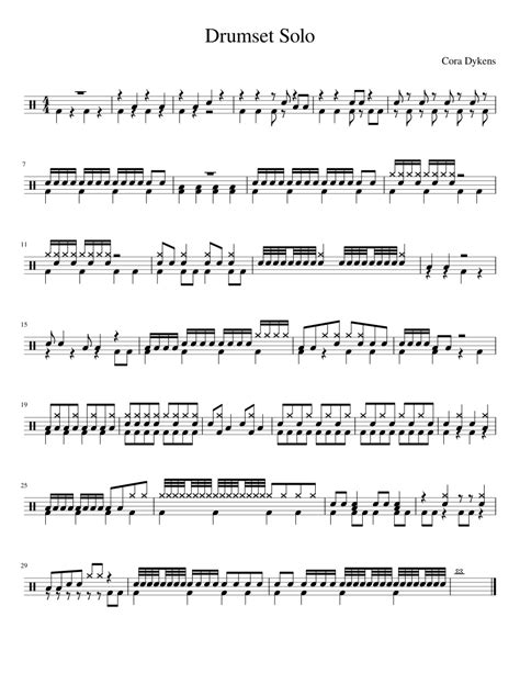 Drumset Solo Sheet Music For Percussion Download Free In Pdf Or Midi