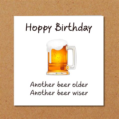 Funny Beer Birthday Card For Dad Son Male Friend Humorous Etsy Uk
