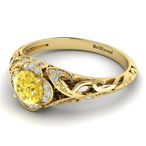 Yellow Gold Yellow Sapphire Country Road Engagement Ring
