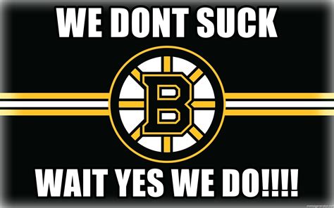We Dont Suck Wait Yes We Do Boston Bruins Logo Meme Generator