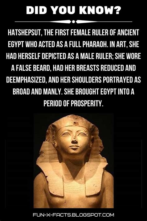 Hatshepsut The First Female Ruler Of Ancient Egypt Who Acted As A Full
