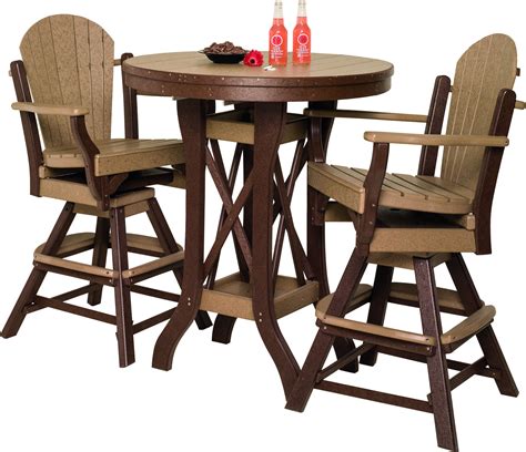 Amish Poly Pub Table With Swivel Pub Chairs Set