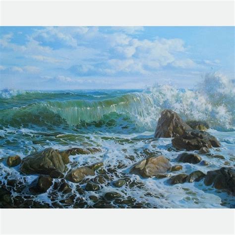 Seascape Painting By Alexander Shenderov Ocean Coastal Art Etsy