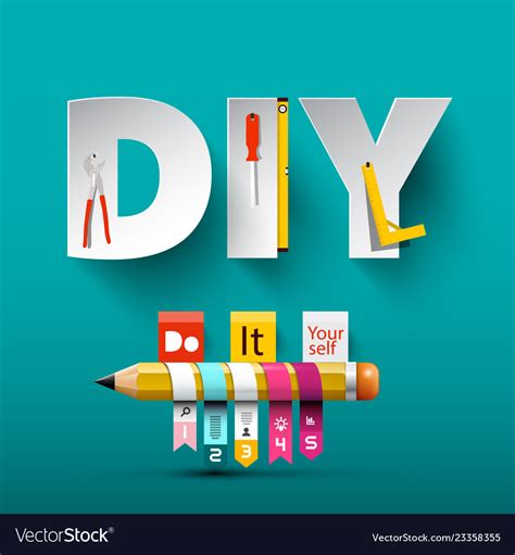 Do it yourself design with paper cut letters Vector Image