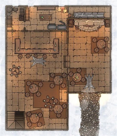 Snowy Tavern Dungeondraft Dnd World Map Fantasy World Map Fantasy