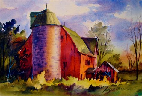 Kathy Los Rathburn Watercolors Just A Barn Barn Painting