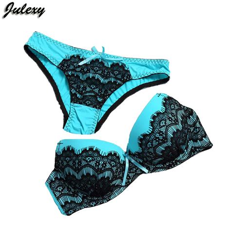 Julexy Sexy Abc Embroidery Women Bra Set Lace Plus Sizes Bra Brief Sets