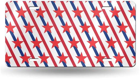 American Stars And Stripes License Plate Car Front Metal