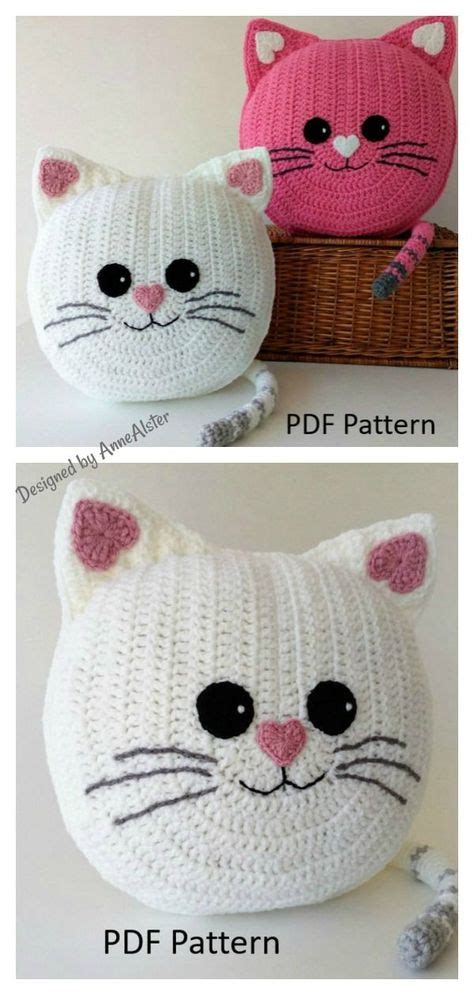 6 Fun Animal Cat Pillow Free Crochet Pattern And Paid In 2020 With