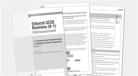 Edexcel Gcse Business Unit Assessment For Business Tutor U